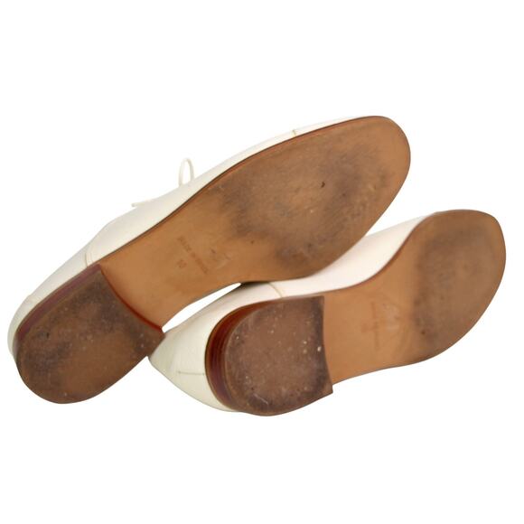 Madewell CREAM WHITE REAL LEATHER ROUND TOE LACE UP LOW HEEL OXFORD SHOES Sz 10 - Picture 8 of 10